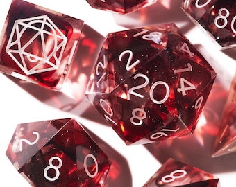 Gothic Dice Set for DND | Dark Fantasy Dice Set Handmade Sharp Edges RPG Dice | Poisoned Blood, Amethyst Veil, Twilight Mist