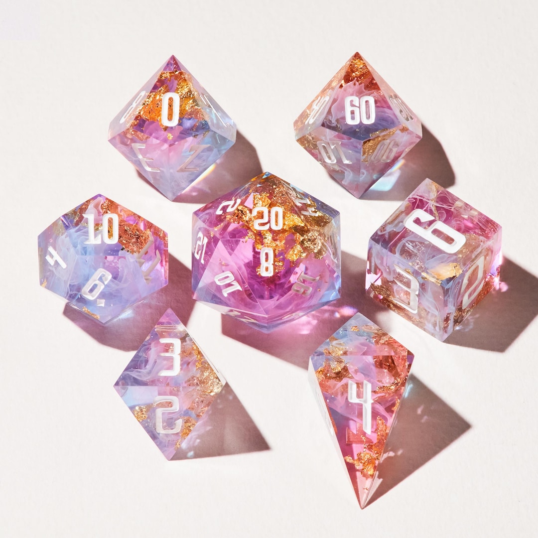 Handmade Dnd Dice Set, RPG Dice Collection, Epoxy Resin Dice Set - Fae ...