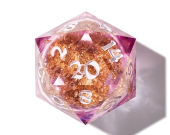 Liquid Core DnD Dice Set, RPG Dice Collection, Handmade Epoxy Resin Liquid Dice Set - Fae Treasury, Poisoned Peony