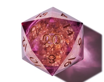 Handmade Liquid Core DnD Dice Set, RPG Dice Collection, Epoxy Resin Liquid Dice Set, Girly Dice - Poisoned Peony, Fae Treasury