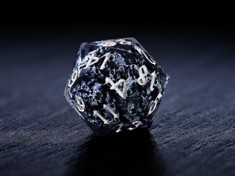 Nekromanten-Skelett-Würfelset, 3D-Schädel-Epoxid-Würfel für Dungeons & Dragons Bild 4