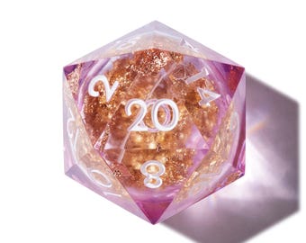 Liquid Core DnD Dice Set, RPG Dice Collection, Handmade Epoxy Resin Liquid Dice Set - Fae Treasury, Poisoned Peony