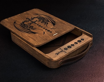 Rolling Dice Tray, Personalized, Dungeons and Dragons, Dice, Dice Set, RPG, Dice Organizer, Gifts for DND player