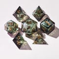 Handmade DnD Dice Set, RPG Dice Collection, Epoxy Resin Dice Set - Forest Mist, Mists of Barovia, Interstellar Winter