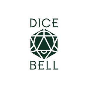 Puede incluir: Logotipo verde oscuro sobre fondo blanco. El logotipo presenta el texto "DICE" encima de una forma geométrica que se asemeja a un dado, con el texto "BELL" debajo. La forma del dado tiene un triángulo en el centro y un ojo estilizado.
