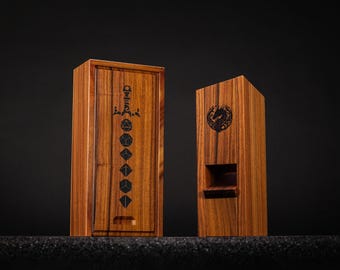 Magnetic Dice Tower, Dice Tray, Solid Wood, Personalized, RPG, Dungeons and Dragons, Rolling Dice, Gifts for DND player