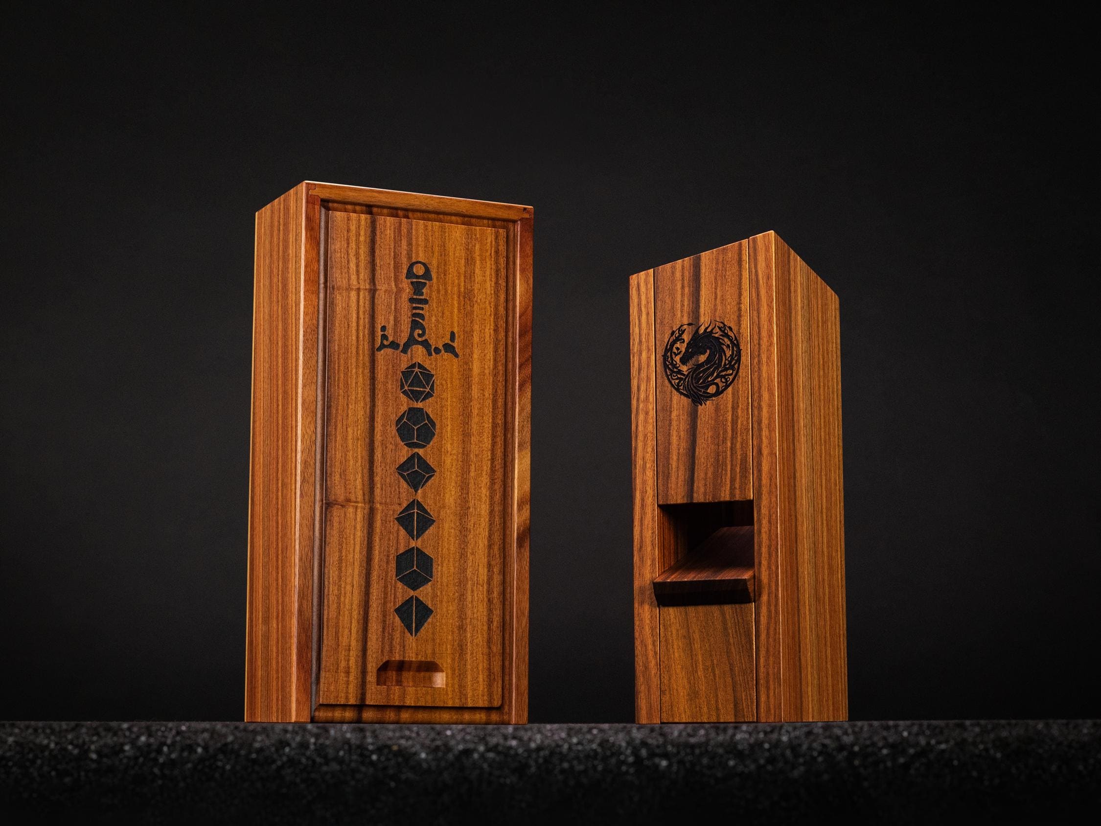 Magnetic Dice Tower, Dice Tray, Solid Wood, Personalized, RPG, Dungeons and Dragons, Rolling Dice, Gifts for DND player