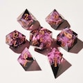 Handmade DnD Dice Set, RPG Dice Collection, Epoxy Resin Dice Set - Poisoned Peony, Fae Treasury, Queen of Thorns product logo