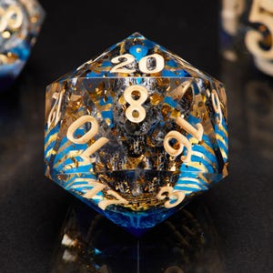 Würfelset, Ägypten Themenwürfel, Anubis Würfel, Gold & Blau, DND, Sharp Edges Würfel