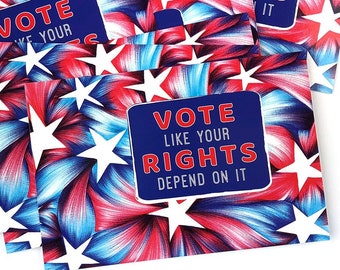 Vote Like Your Rights Depend on It - Set of 50 Vote Postcards - Postcards to Voters