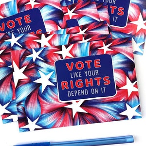 Vote Like Your Rights Depend on It Set of 50 Vote Postcards Postcards to Voters image 1