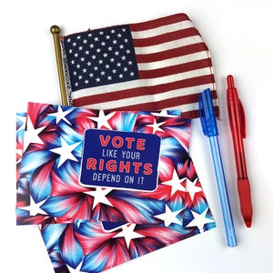 Vote Like Your Rights Depend on It Set of 50 Vote Postcards Postcards to Voters image 3