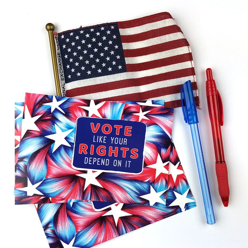 Vote Like Your Rights Depend on It Set of 100 Voter Postcards Postcards to Voters FREE Shipping image 2