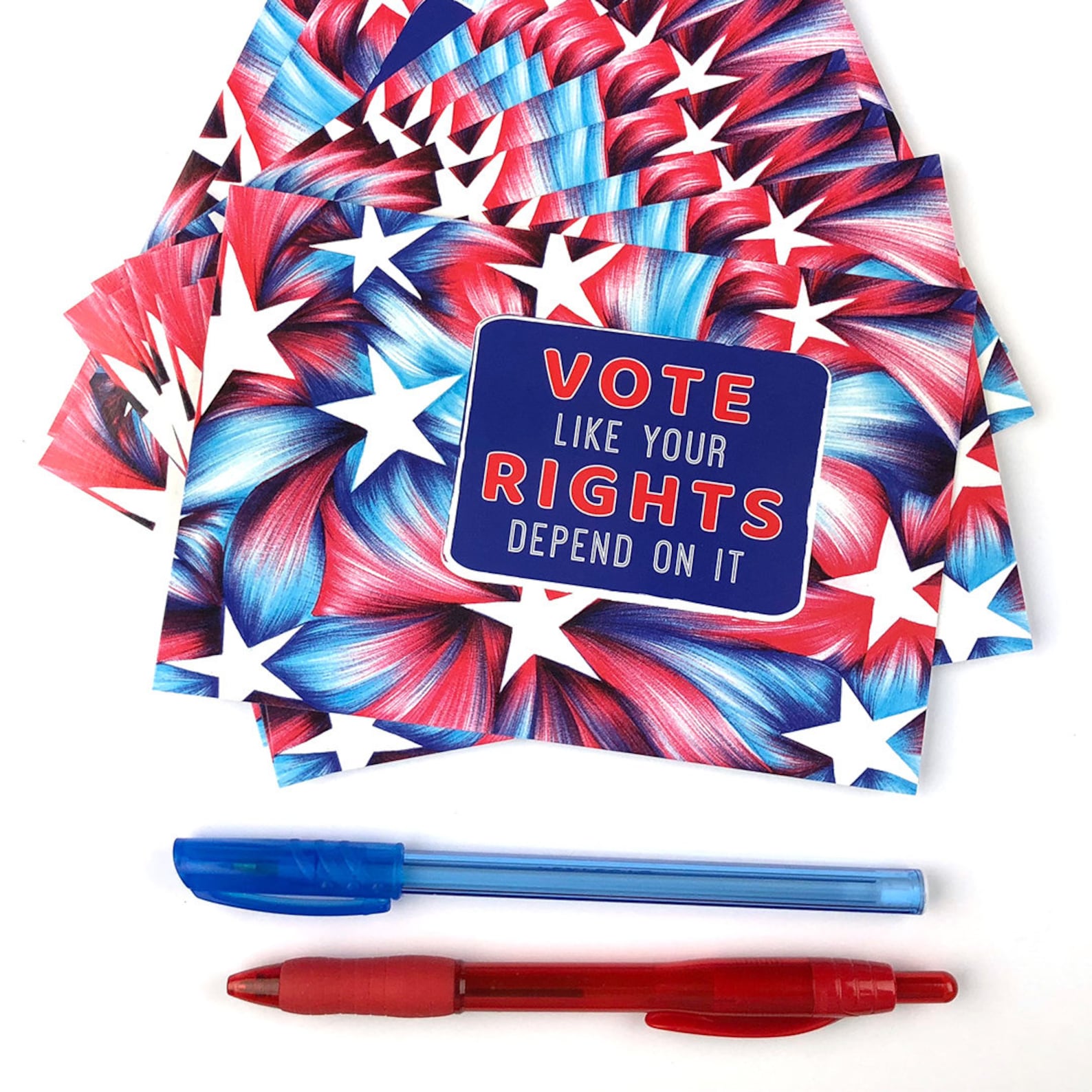 Vote Like Your Rights Depend on It Set of 50 Vote Postcards Postcards