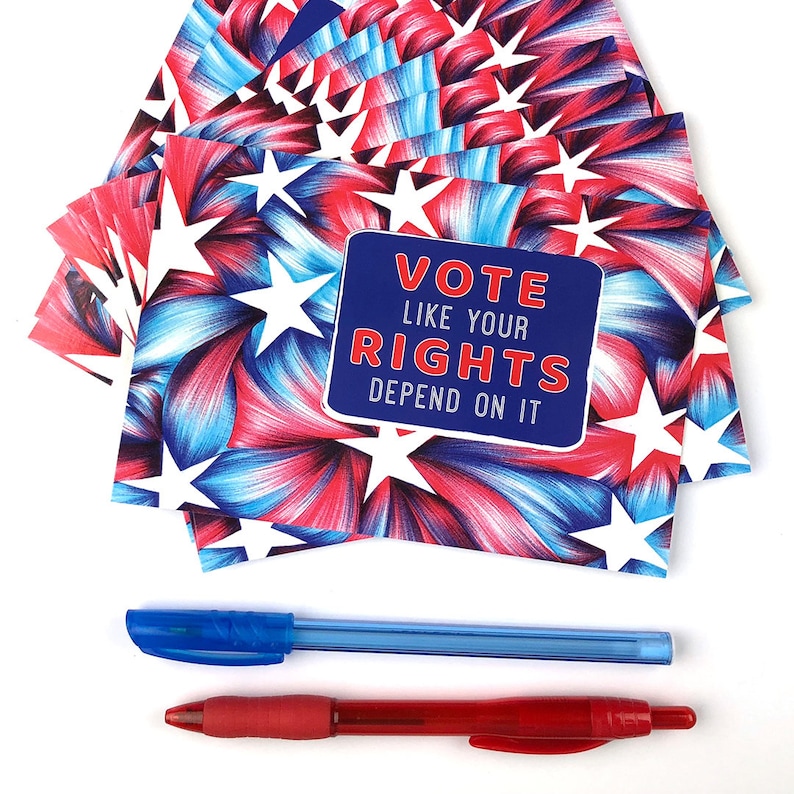 Vote Like Your Rights Depend on It Set of 100 Voter Postcards Postcards to Voters FREE Shipping image 4
