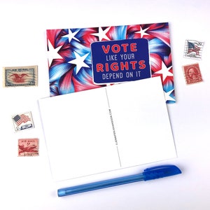 Vote Like Your Rights Depend on It Set of 50 Vote Postcards Postcards to Voters image 4