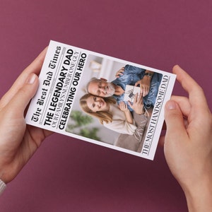 Tarjeta del Día del Padre Plantilla Canva Digital Periódico Regalo personalizado del Día del Padre Tarjeta personalizada Idea de regalo única para papá Lindo regalo para el padre 31