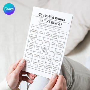 Bridal Shower Bingo Game Printable, Custom Editable Bridal Game Canva Newspaper Template, Fun Bridal Shower Game Print, Cute Couple Gift 101