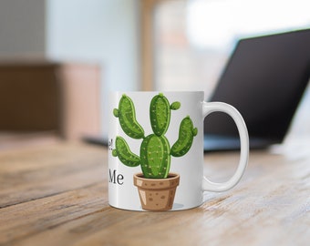 Cartoon afbeelding Cactus mok, mok wrap, 11oz koffiemok cactus, op de natuur geïnspireerd, uniek cadeau, kerstcadeaus, beste cadeau-idee