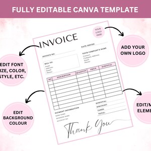Editable Invoice Template | Canva Template | Business Digital Invoice ...
