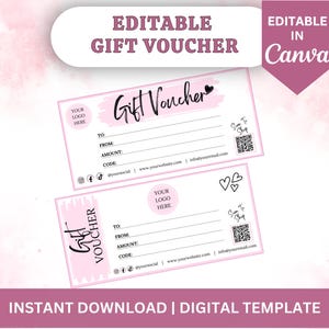 Vale de regalo / Plantilla editable de Canva / Certificado de regalo / Vale de empresa / Vale de regalo imprimible / Negocio de panadería / Vale editable