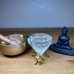 Clear Quartz Diamond-Balance and Purity, Calming Energy and Home Office Accent Decor #341