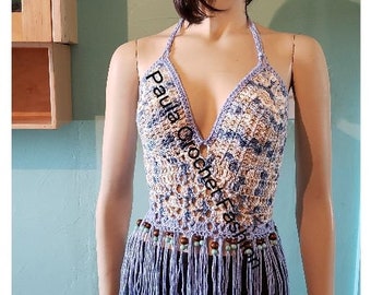 Berry Spring Halter Top Crochet Pattern by plfb