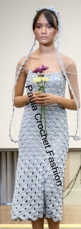 30 Crochet Wedding Dresses for a Handmade Bridal Look 24 Blue and Silver Wedding Dress Crochet Pattern