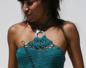 Cross Stitch Halter Top Crochet Pattern by plfb