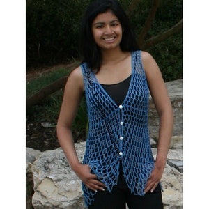 Summer Blues Vest Crochet Pattern by plfb