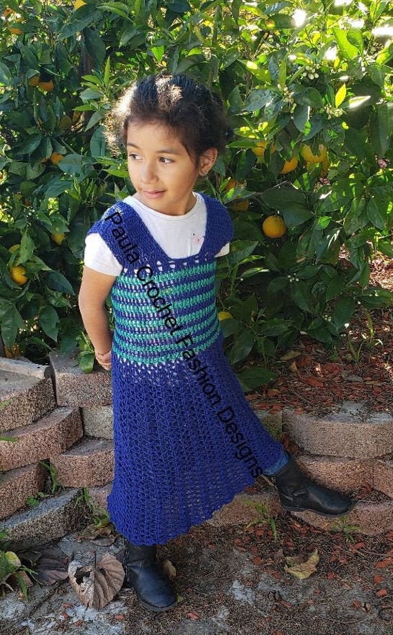 Emma's Blue Spring Dress Crochet Pattern by plfb