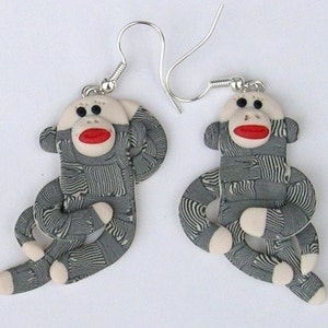 Sock Monkey Earrings Etsy UK