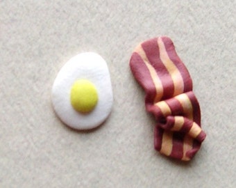 Egg and Bacon stud earrings