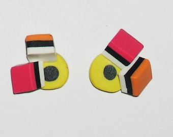 Licorice allsorts stud earrings