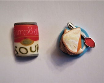 Campbell's soup and grilled cheese stud earrings