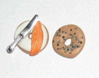 Bagel with Cream Cheese and Lox earrings