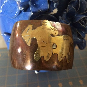 Gift for Girlfriend Vintage Copper Wide Centaur Cuff Bracelet
