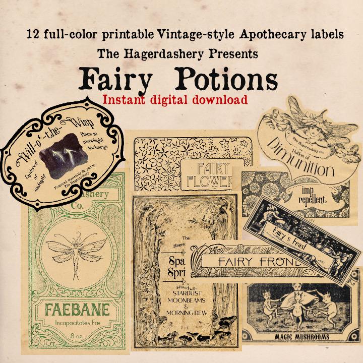 Fairy Magic Potion Labels, Digital Printable Potion Labels, Apothecary ...