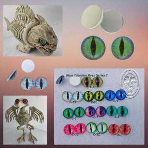 1 PAIR Glass Cabochon Dragon Eyes Slit Pupil 8mm or 10mm or 12mm or 14mm or 16mm Art Doll Cat Sculpture Carving Jewelry Craft  CAB-Series C