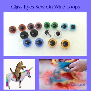 7 Pair Glass Sew On Eyes With Wire Loops Choose Size 4mm to 8mm Mix Transparent Colors For Teddy Bear Doll Needle Felting Sewing LP-201