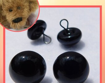 1 PAIR 20mm to 24mm Glass Eyes Wire Loops Teddy Bear Doll Plush Animal Needle Felting Sewing Sculpture Carving LP-201