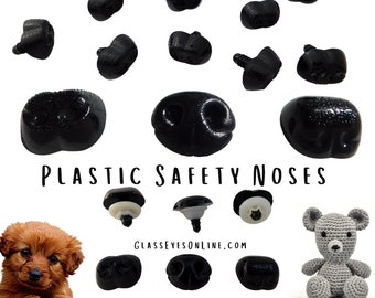 12 Noses 20mm Wide Choose 3 Styles and Depths  For Teddy Bears, Plush Animals, and Fantasy Creatures, Plastic Noses With Safety Washers PN-1