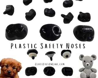 12 Noses 20mm Wide Choose 3 Styles and Depths  For Teddy Bears, Plush Animals, and Fantasy Creatures, Plastic Noses With Safety Washers PN-1