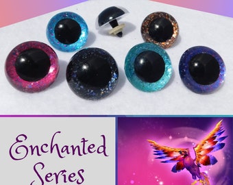 6 PAIR Safety Eyes Enchanted Series Hand Painted 9mm to 45mm Fantasy Arts & Crafts Doll Teddy Bear Use in Crochet Sew Knit Craft Eyes EDPE