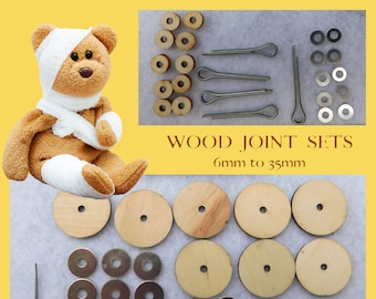 5 Ply-Wood Joints Size 6mm to 35mm For Complete Teddy Bear or Doll to Make Moveable Joints in Teddy Bear Doll Plush Animal  WTJ