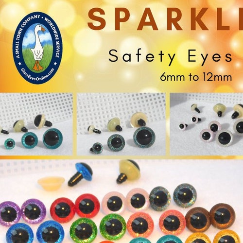 12 PAIR 6mm of 8mm of 9mm of 10mm of 12mm Safety Eyes Sparkle Glitter Kleuren teddyberen, poppen, poppen, poppen, naai, haak, amigurumi (SRP-1)
