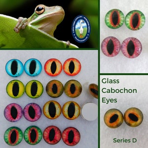 8  PAIR Cabochon Glass Cat Dragon Eyes 8mm  10mm 12mm 14mm for Sculpture Carving Crafts Jewelry Design Dragon Frog Fantasy Art CAB-Series D