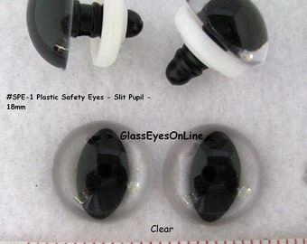 4 Pair Cat Safety Eyes Clear SLIT Pupils 16mm or 18mm or 21mm  Sewing, Crochet, Crafts, Dragons, Frogs, Plush Animals Monsters, (CSPE-1)