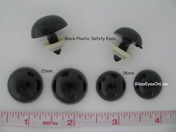 Black Plastic Safety Eyes Plastic Safety Eyes Craft Eyes and Safety Noses  with Washers for Doll, Puppet, Plush Animal 