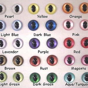 15 PAIR Safety Eyes SLIT Pupils Iridescent Colors 10mm or 12mm - Etsy